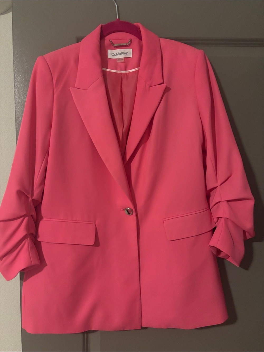 Calvin Klein Hot Pink Single-Button Blazer